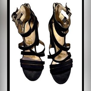 sam edelman Black Suede Yeme Strappy Heels Size 6.5